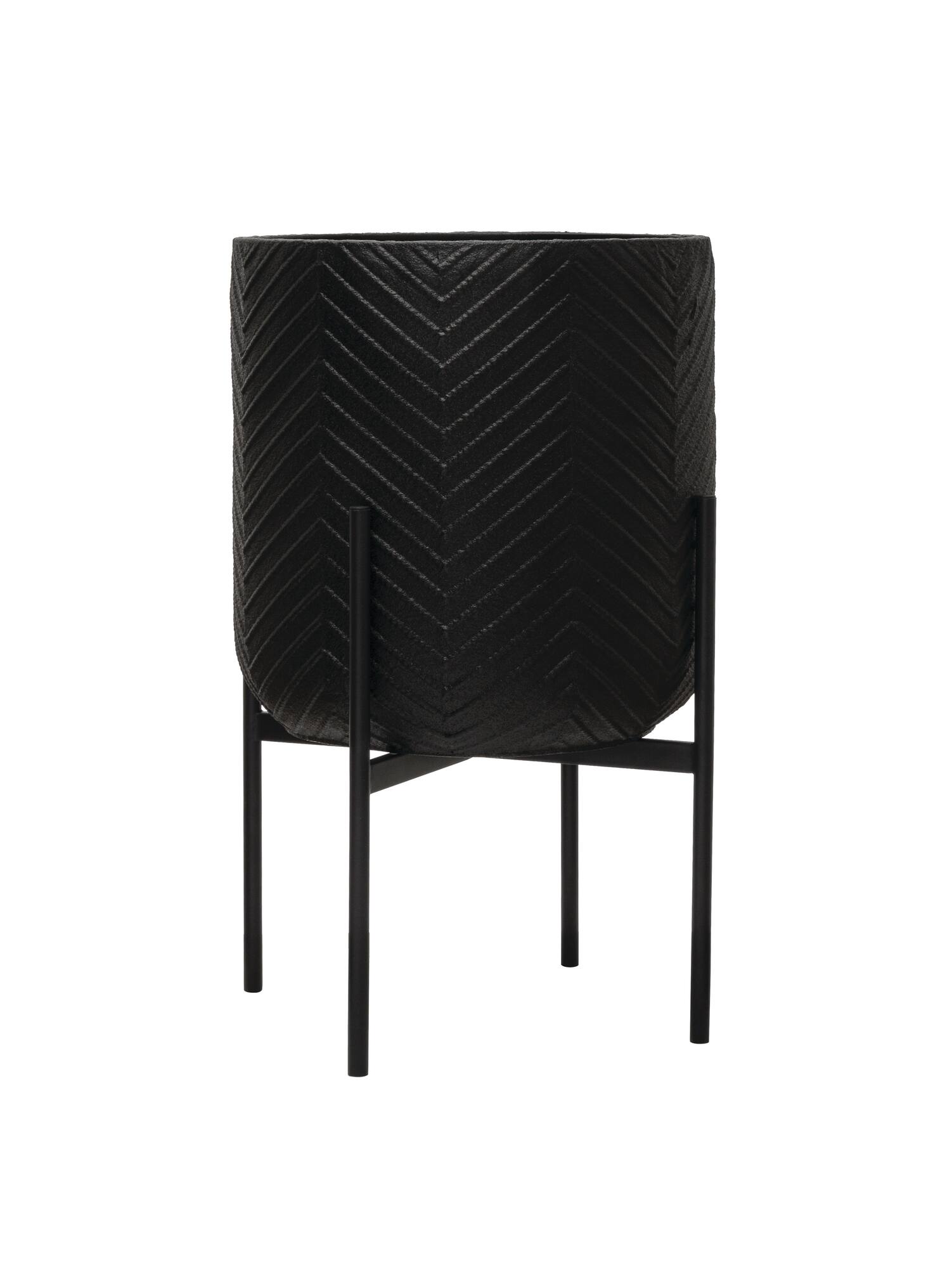 Hello Honey® 25.5" Black Metal Planter with Stand